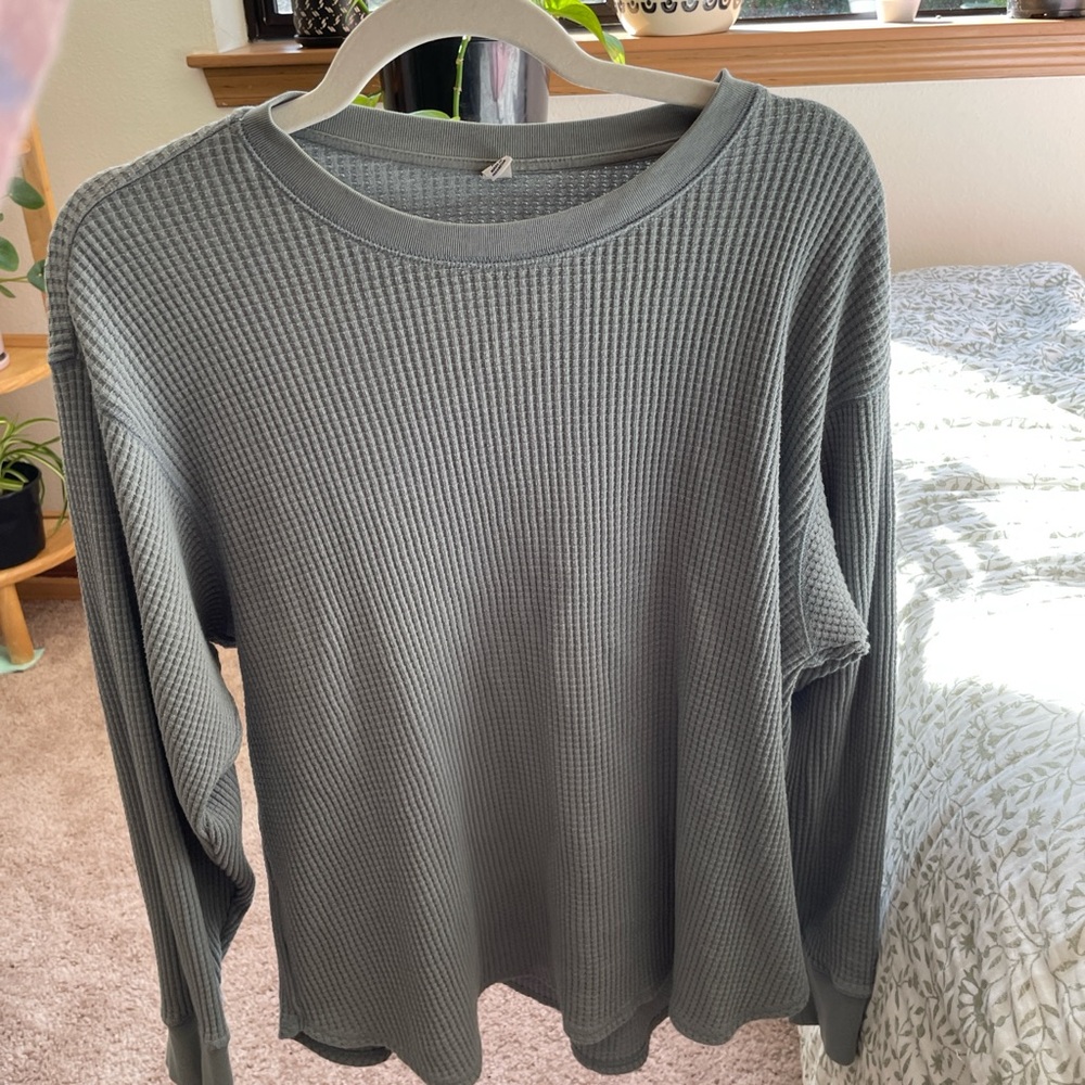 Ribbed Light Blue Sweater from Uniqlo